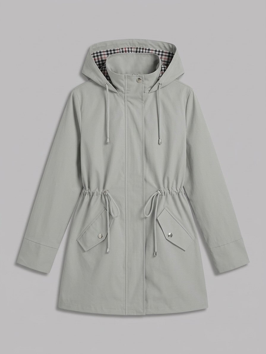 Poppi Women's Hooded Drawstring Anorak — lightgray — packshot