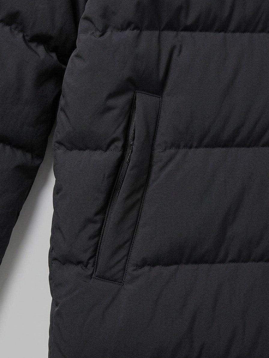 Pordenone Men's Matte Two-Way Zip Puffer Jacket — blacklong — detail-2