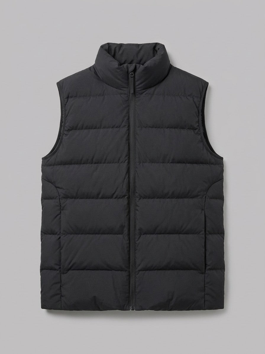 Pordenone Men's Matte Two-Way Zip Puffer Jacket — blackvest — packshot