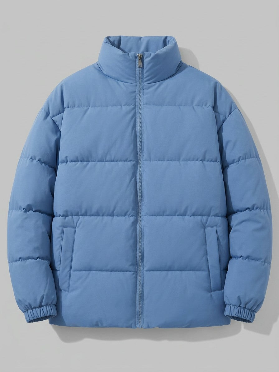 Porlezza Men's Stand-Collar Puffer Jacket — dustyblue — packshot