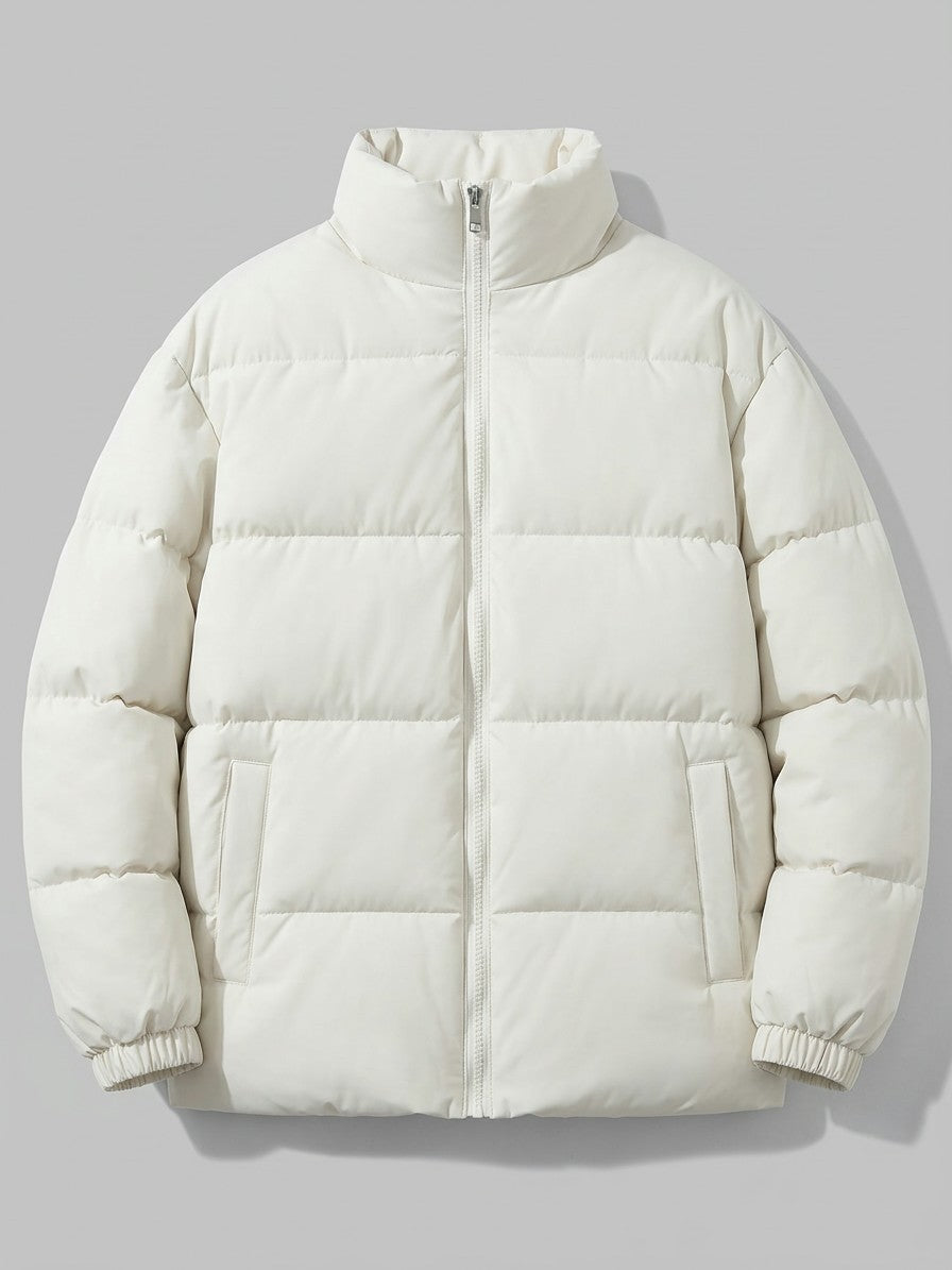 Porlezza Men's Stand-Collar Puffer Jacket — white — packshot