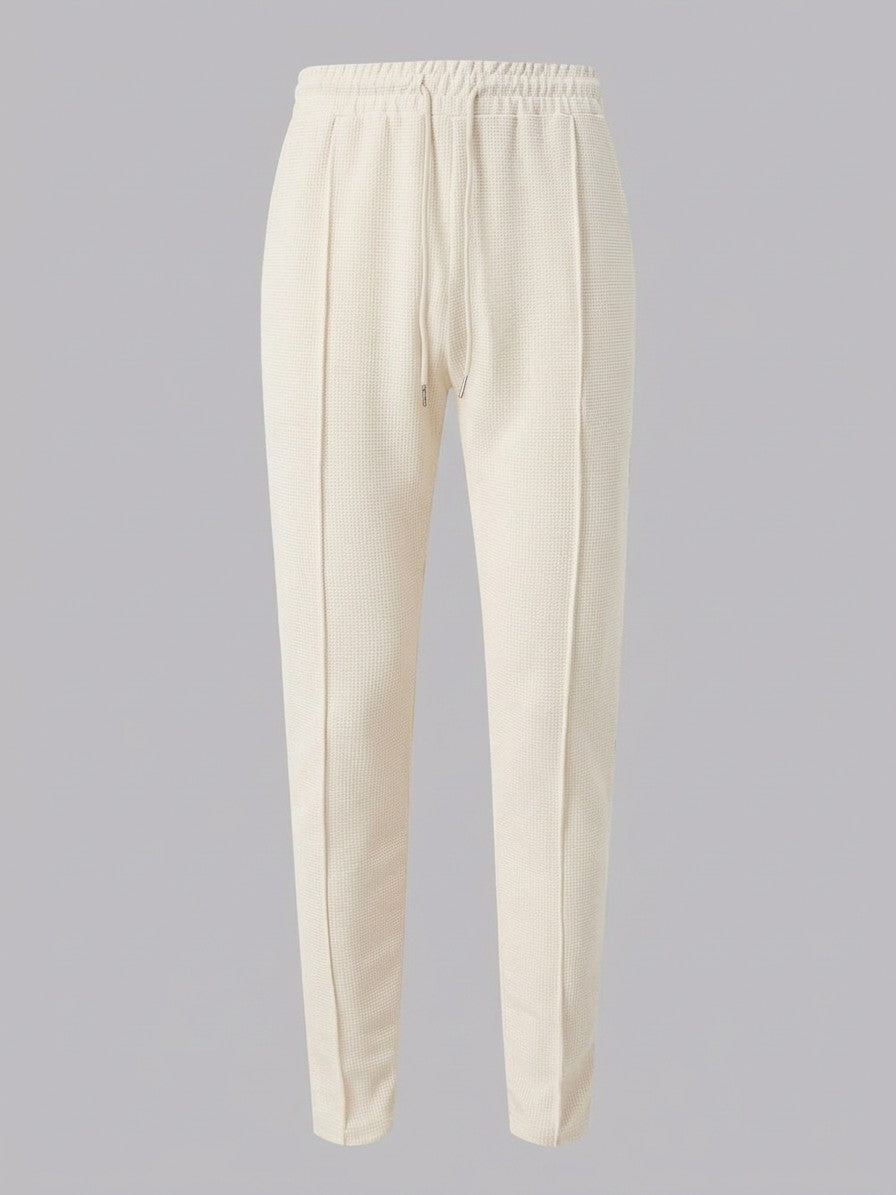 Positano Men's Waffle-Knit Top and Trousers Set — beigebottom — packshot