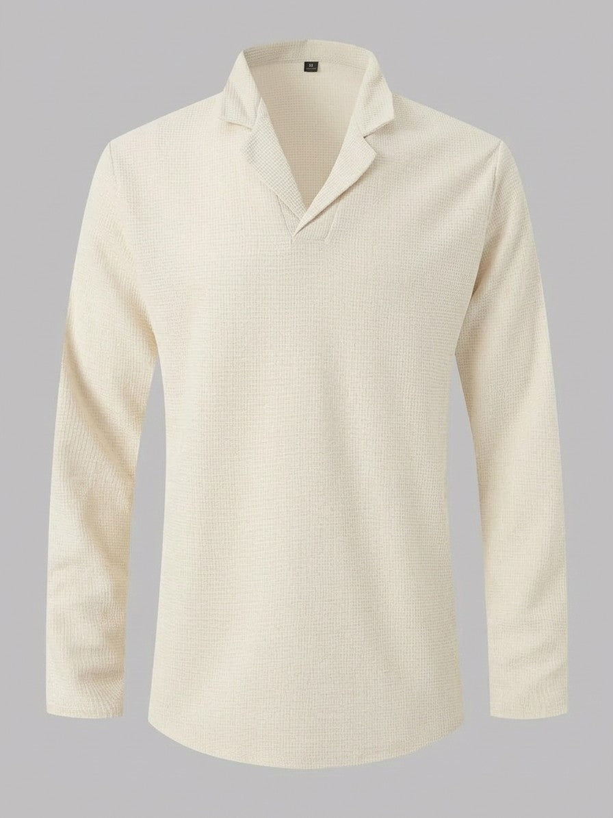 Positano Men's Waffle-Knit Top and Trousers Set — beigetop — packshot