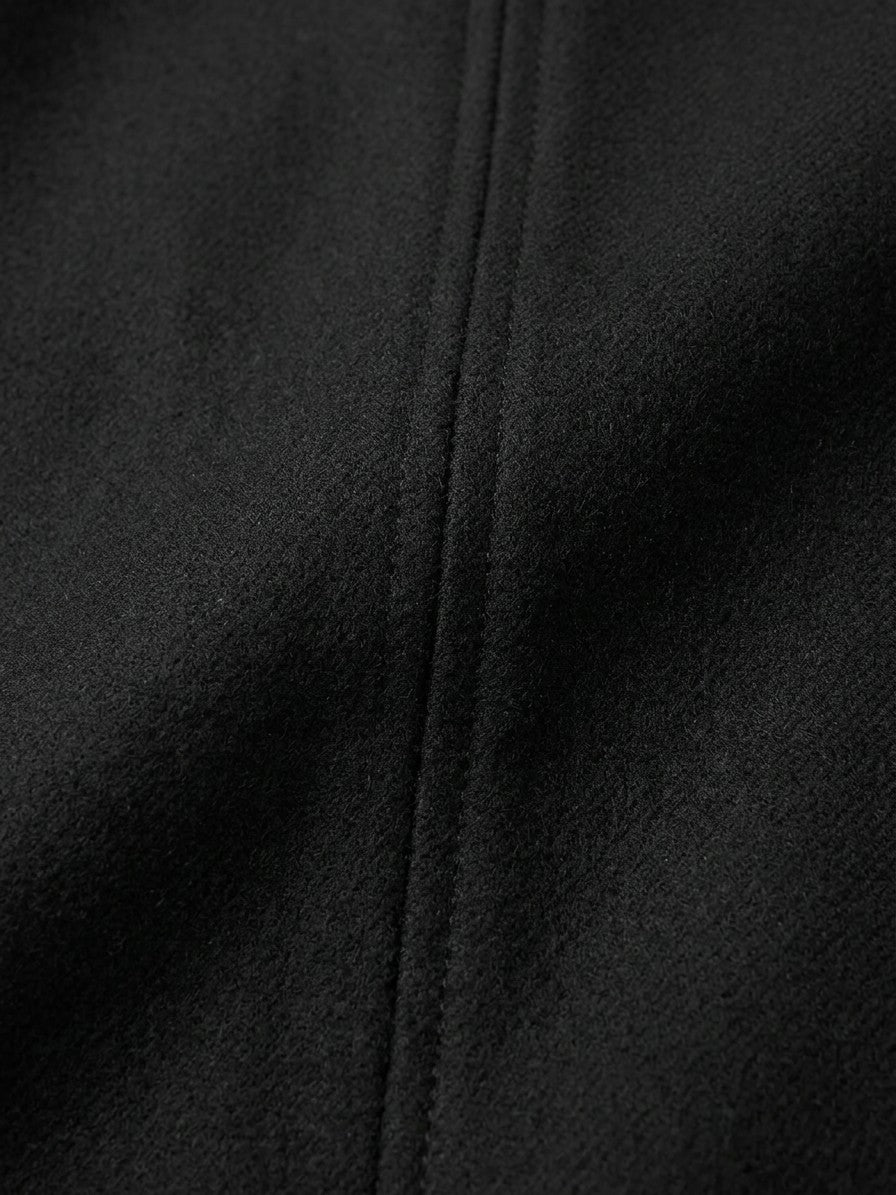 Pozzuoli Men's Oversized Twill Trucker Jacket — black — detail