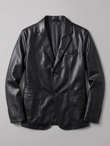 Pozzuolo Men's Two-Button Faux Leather Blazer