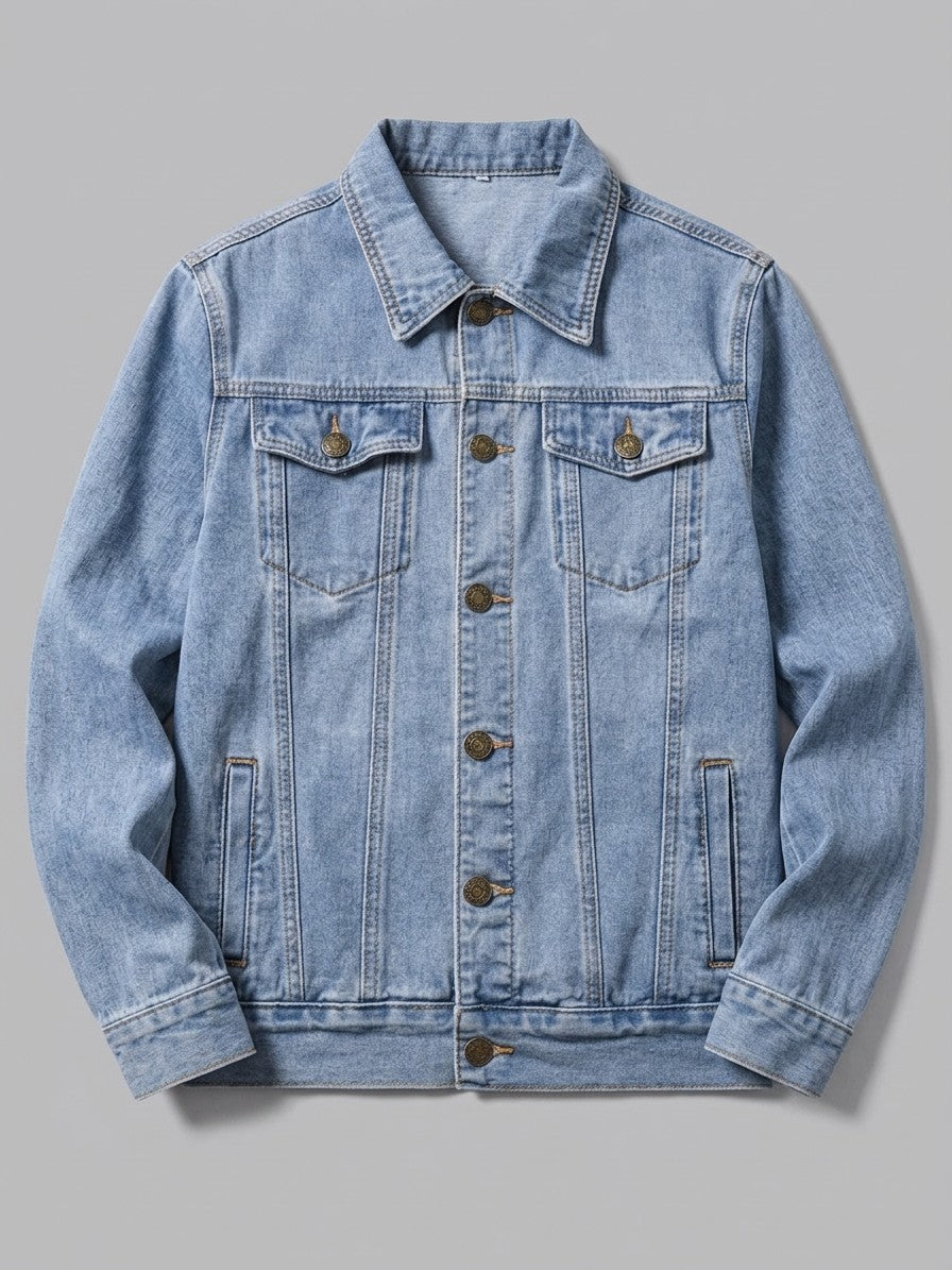 Ragusa Men's Classic Denim Trucker Jacket — lightwash — packshot