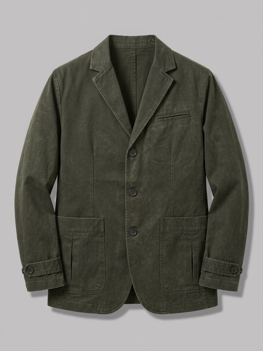 Rapallo Men's Cotton Field Blazer — armygreen — packshot