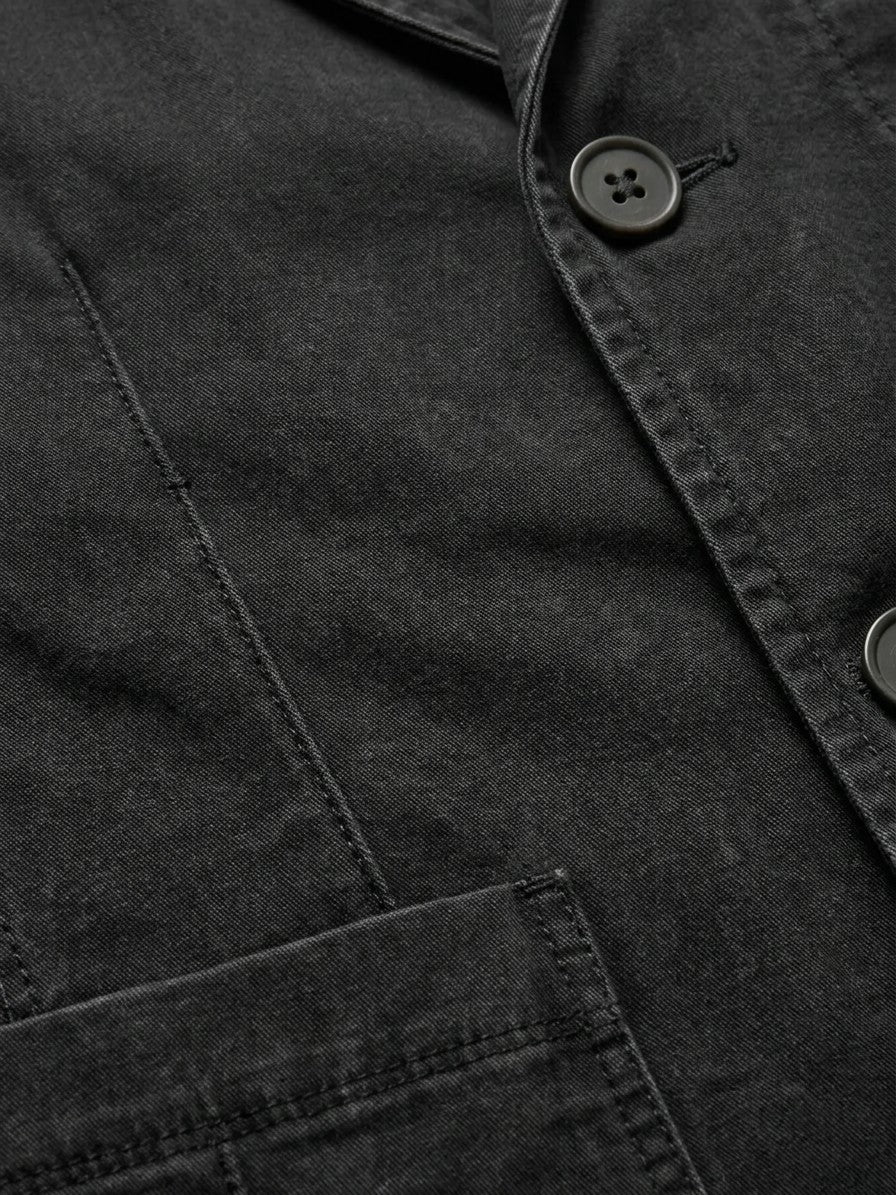 Rapallo Men's Cotton Field Blazer — black — detail