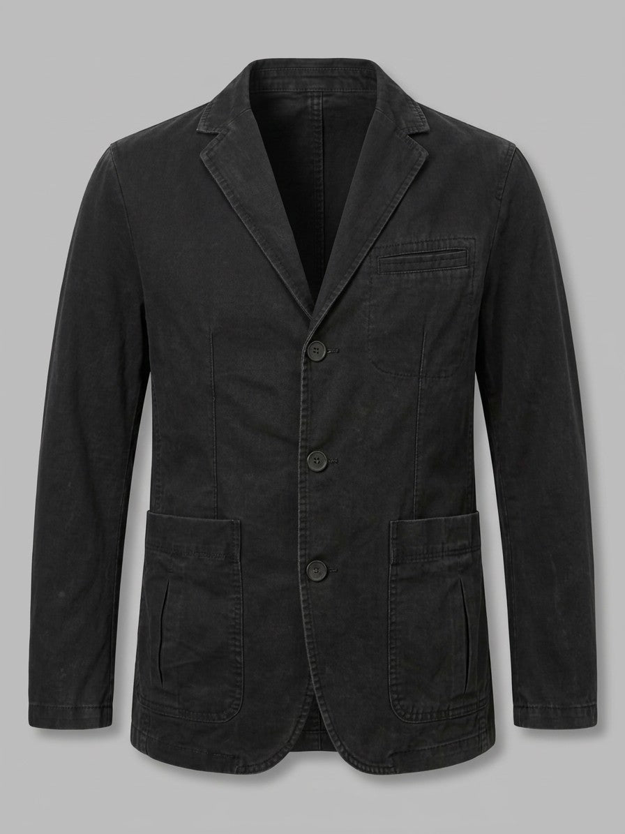 Rapallo Men's Cotton Field Blazer — black — packshot