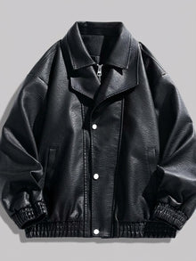 Recanati Men's Leather-Look Bomber Jacket