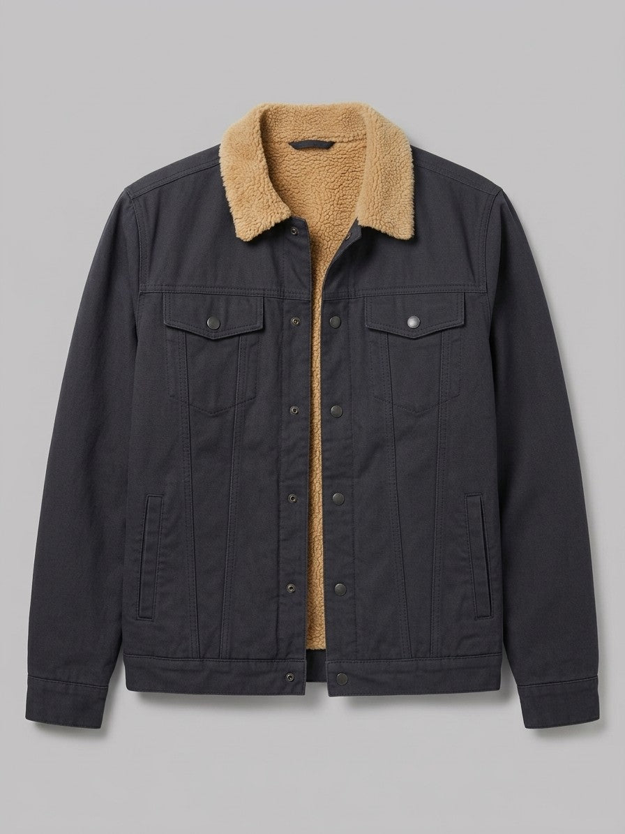 Rieti Men's Sherpa-Lined Trucker Jacket — darkgray — packshot
