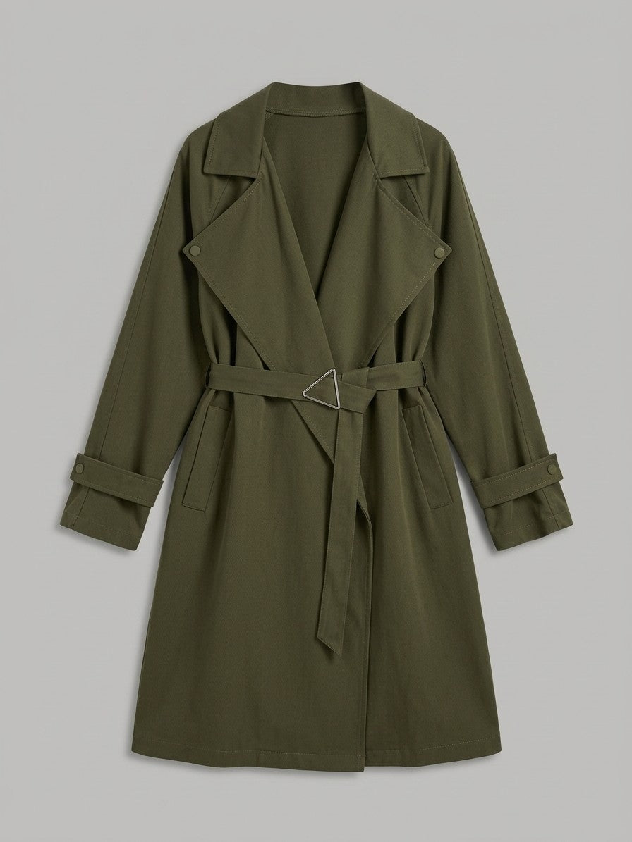 Ripatransone Women's Belted Wrap Trench Coat — armygreen — packshot