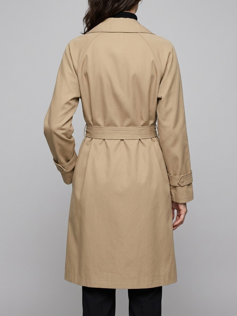 Ripatransone Women's Belted Wrap Trench Coat — khaki — back