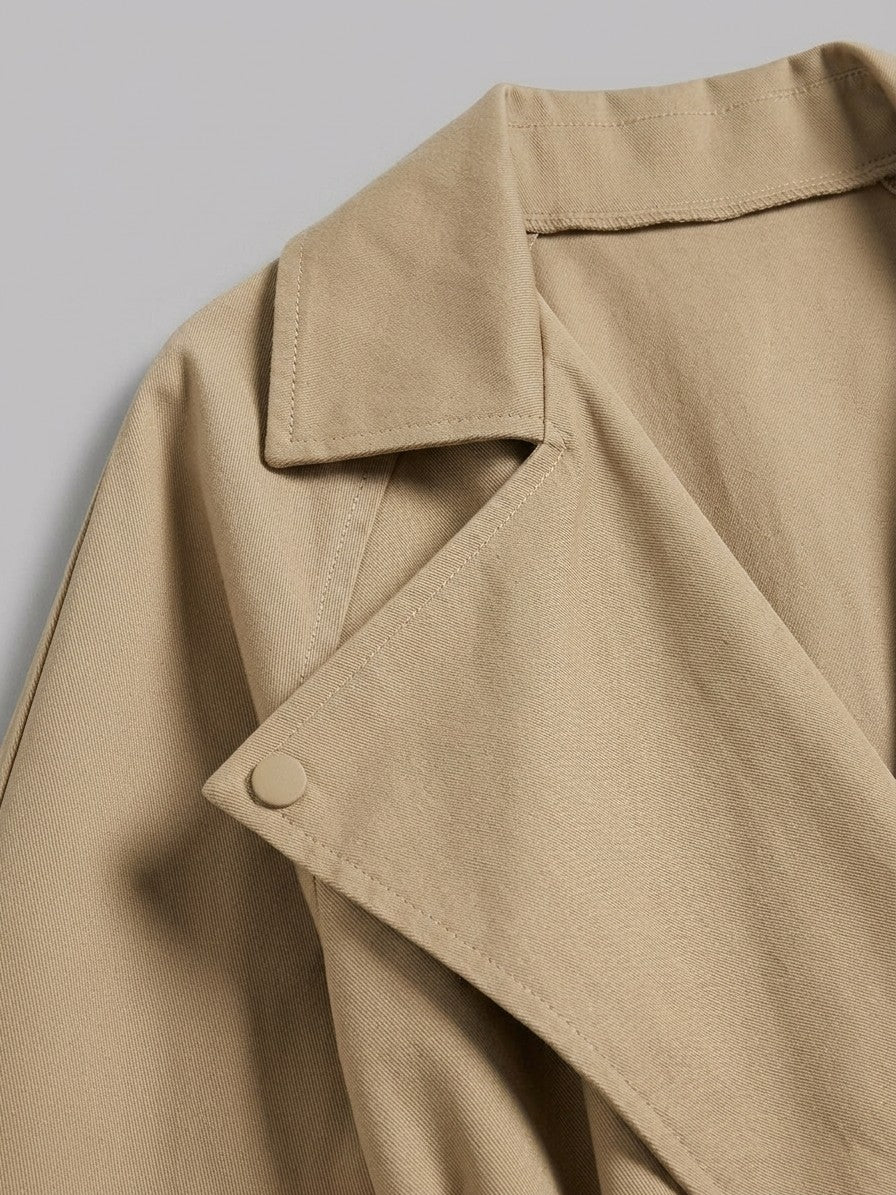 Ripatransone Women's Belted Wrap Trench Coat — khaki — detail-2