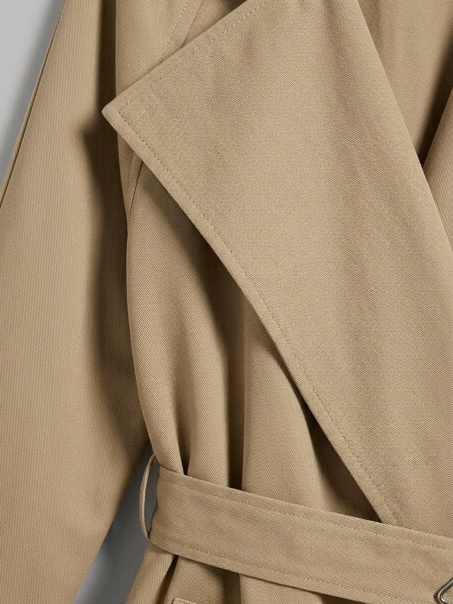 Ripatransone Women's Belted Wrap Trench Coat — khaki — detail