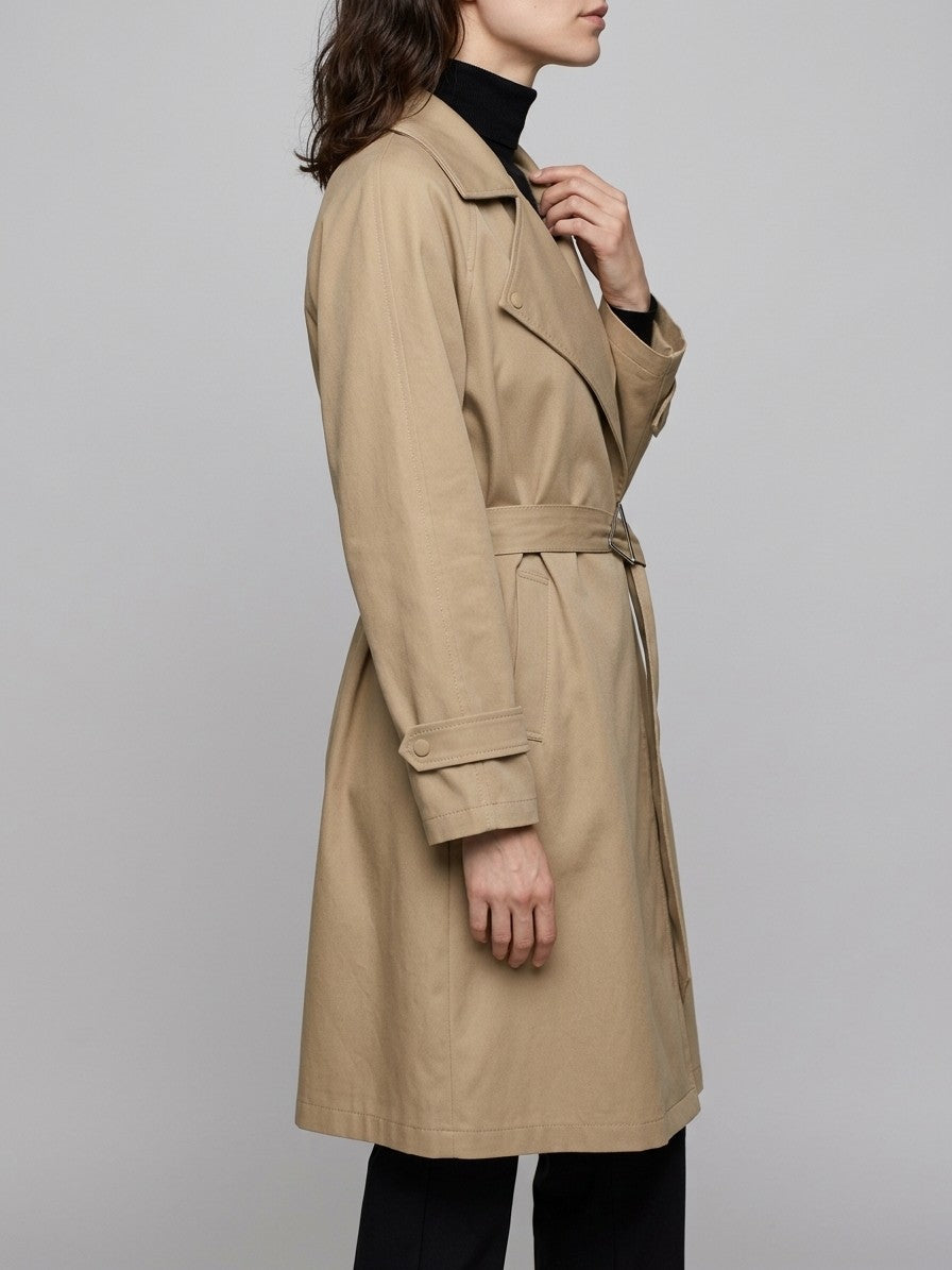 Ripatransone Women's Belted Wrap Trench Coat — khaki — side