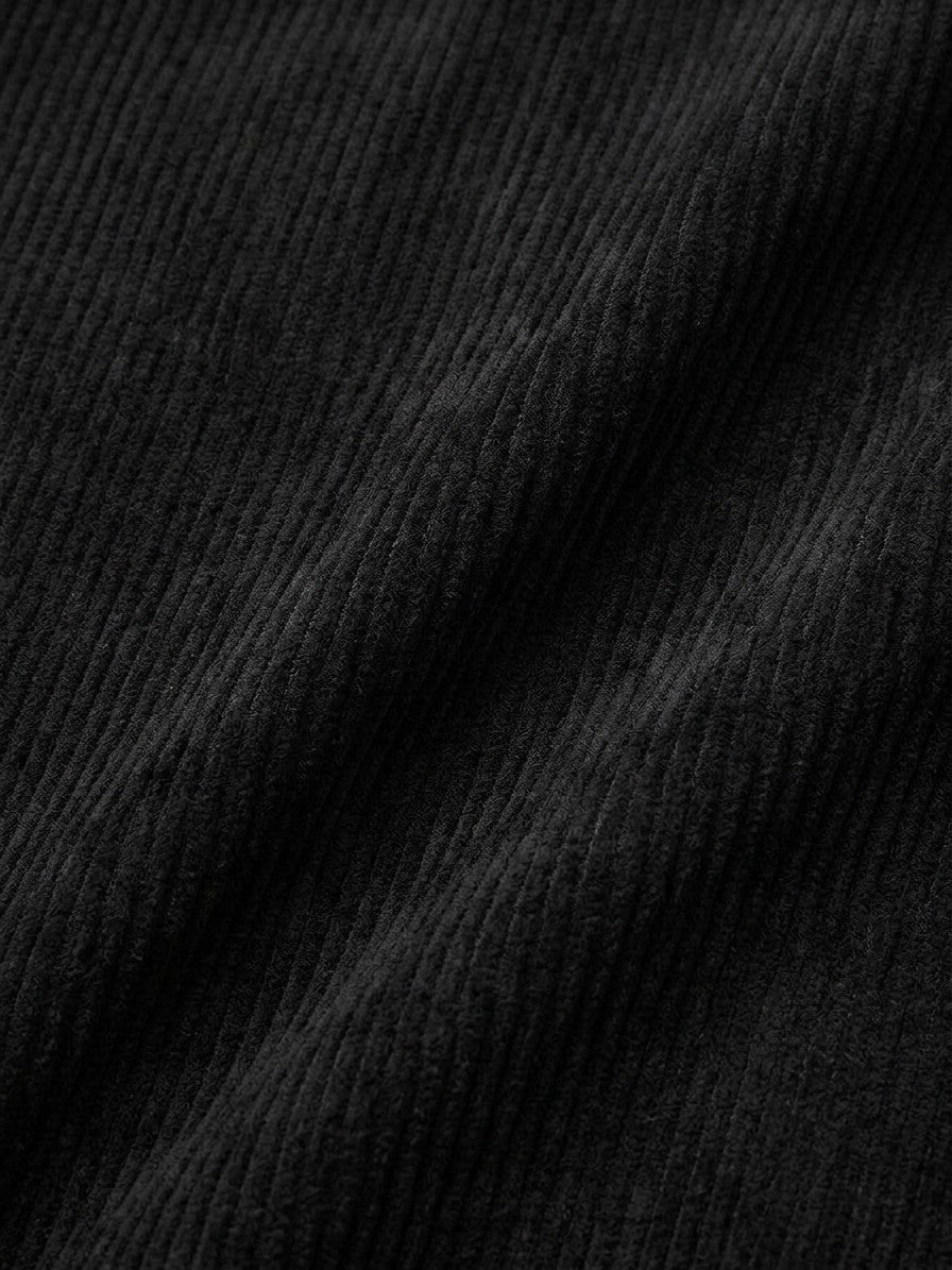 Rosignano Men's Corduroy Snap-Front Trucker Jacket — black — detail