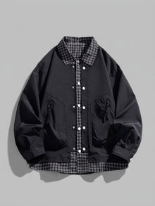Rossano Men's Layered Plaid-Trim Work Jacket