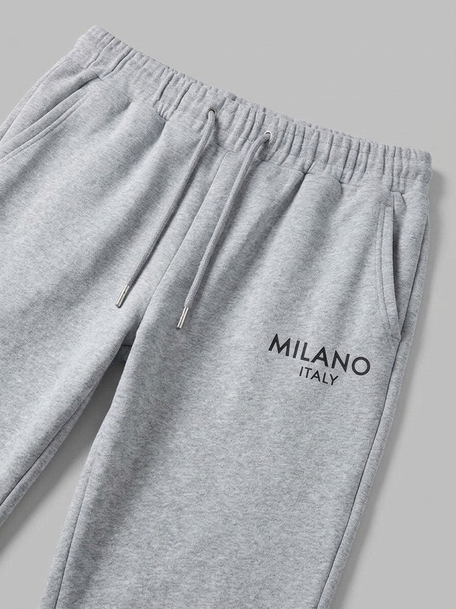 Rovato Men's Milano Print Hoodie & Jogger Set — heathergrey — bottomfabric