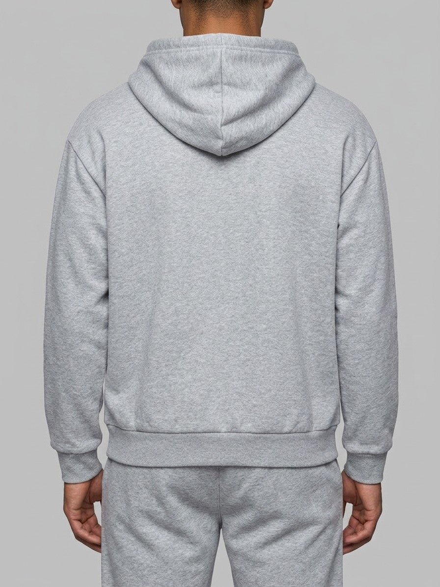Rovato Men's Milano Print Hoodie & Jogger Set — heathergrey — closeback