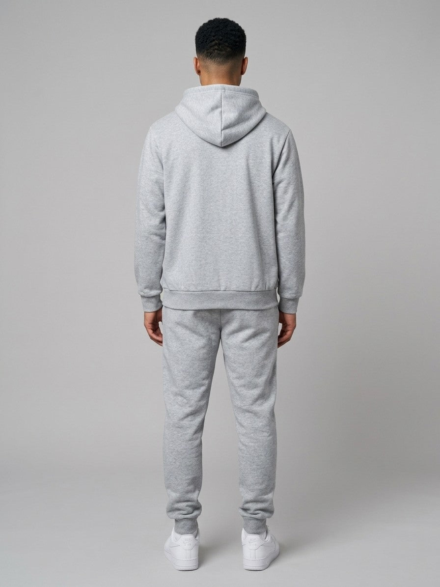 Rovato Men's Milano Print Hoodie & Jogger Set — heathergrey — fullback