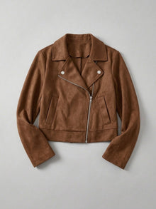 Rovereto Women's Asymmetric Faux Suede Moto Jacket