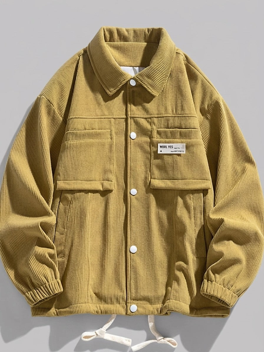 Sabaudia Men's Corduroy Snap-Front Shirt Jacket — gingeryellow — packshot