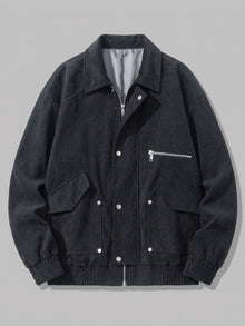 Sacile Men's Corduroy Flap-Pocket Bomber Jacket