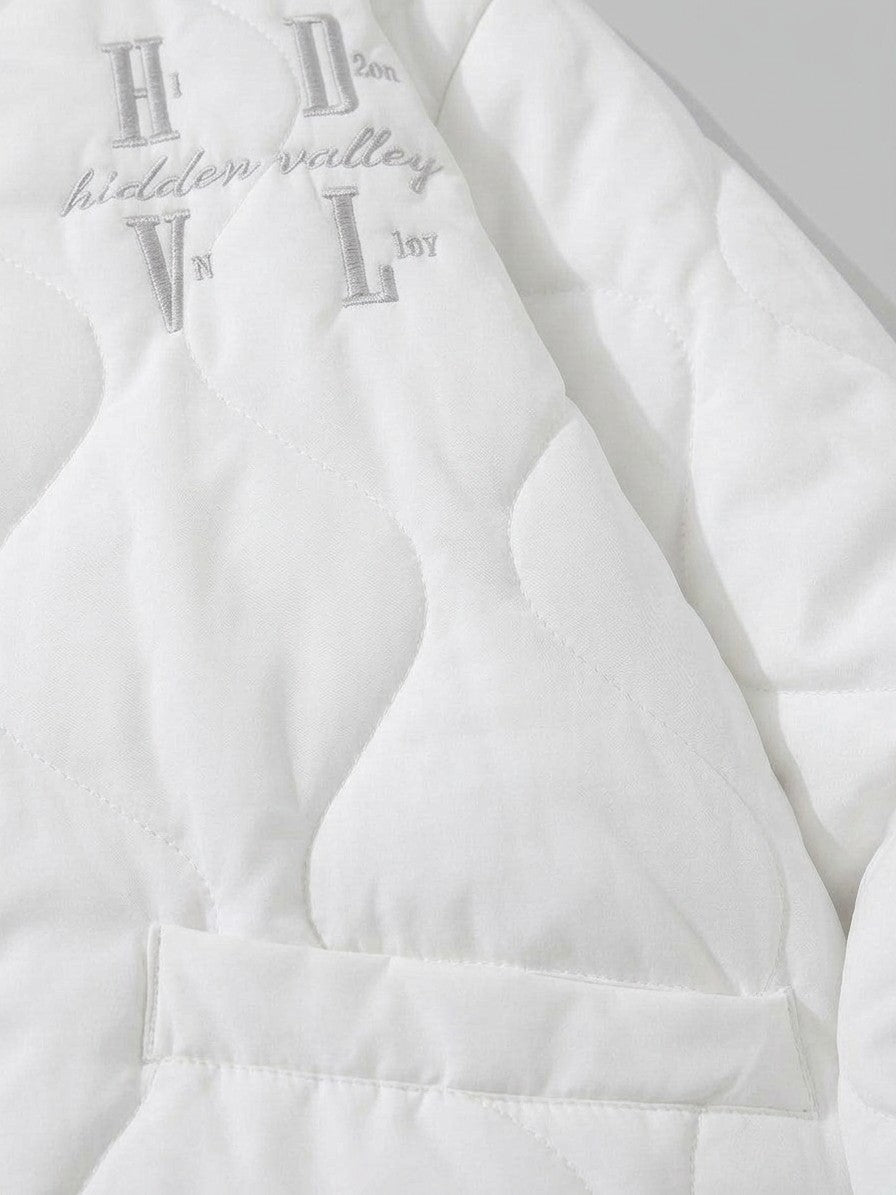 Saluzzo Men's Embroidered Onion-Quilted Jacket — white — detail
