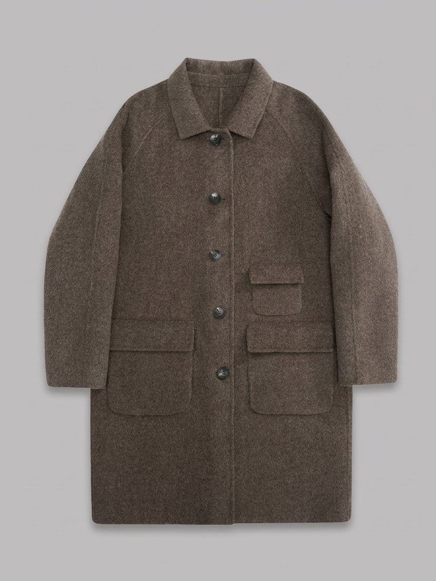 Sambuca Men's Double-Faced Wool Raglan Overcoat — coffee — packshot