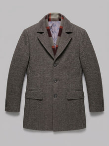 Santeramo Men's Detachable Scarf Wool Overcoat