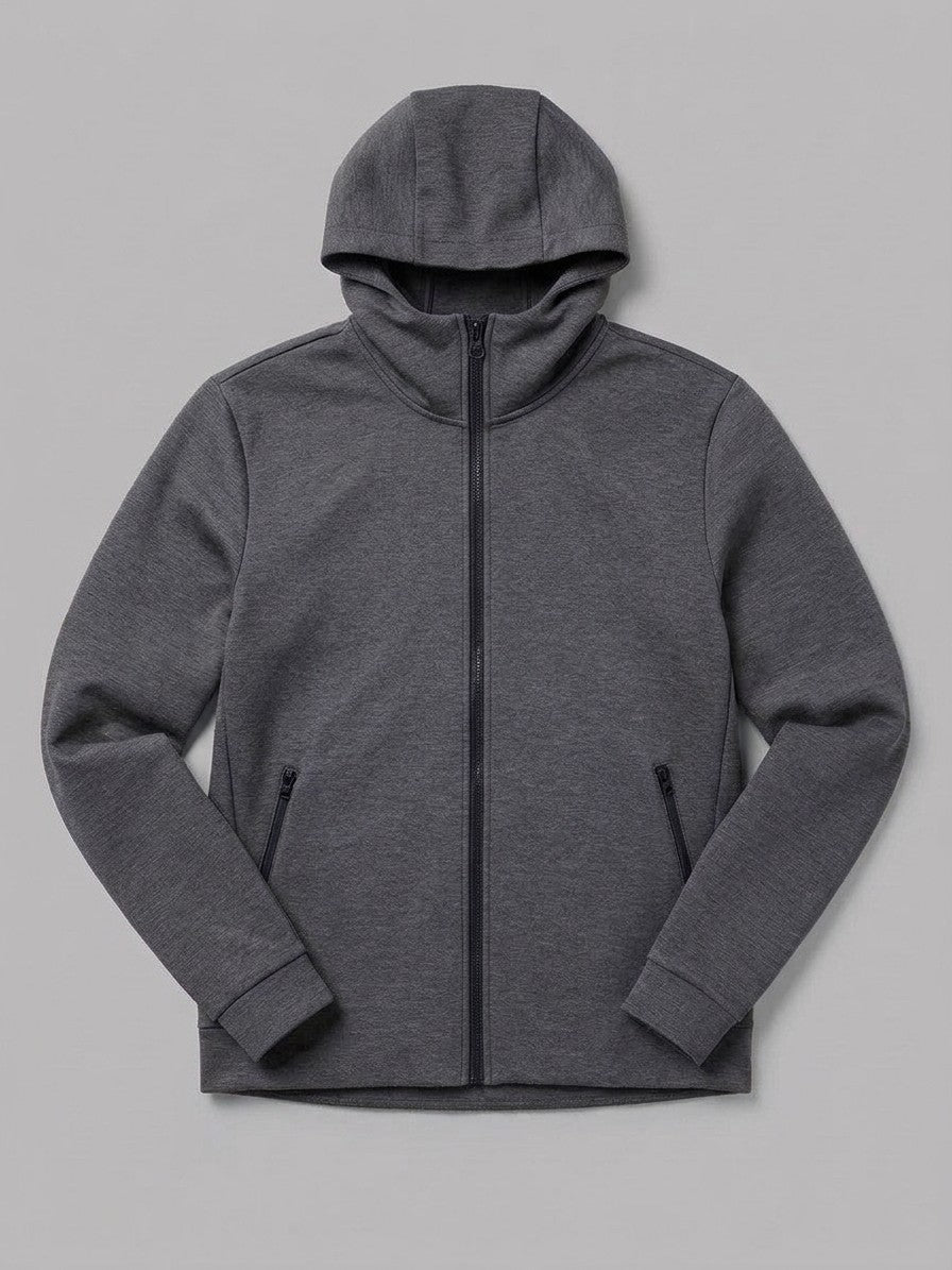 Sarnano Men's Tech Fleece Zip Up Hoodie — darkgrey — packshot