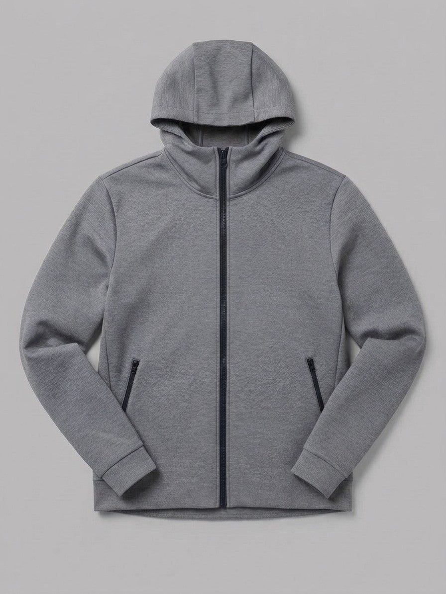 Sarnano Men's Tech Fleece Zip Up Hoodie — grey — packshot
