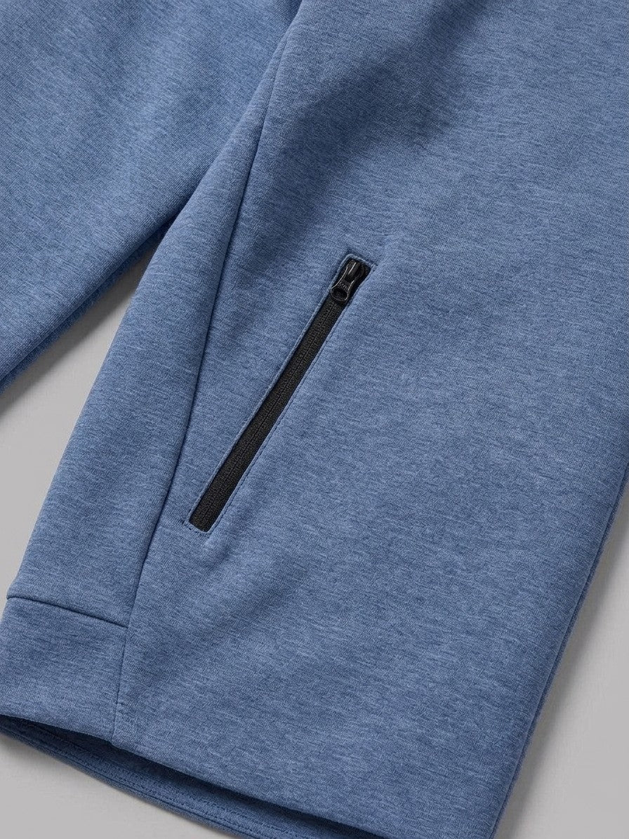 Sarnano Men's Tech Fleece Zip Up Hoodie — heatherblue — detail-2