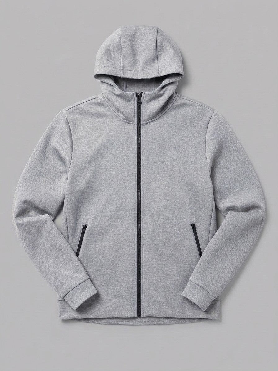 Sarnano Men's Tech Fleece Zip Up Hoodie — silver — packshot
