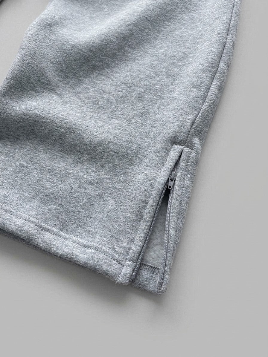 Saronno Men's Cropped Zip Hoodie & Jogger Set — heathergrey — bottomfabric
