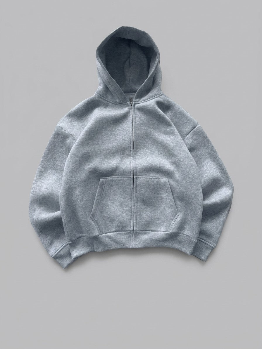 Saronno Men's Cropped Zip Hoodie & Jogger Set — heathergreytop — packshot