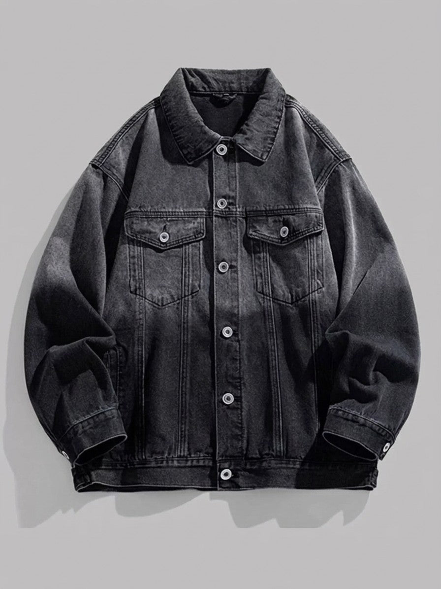 Sassari Men's Oversized Ombre Trucker Jacket — darkgray — packshot