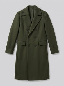 Sassello Men's Peak Lapel Long Overcoat