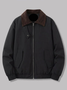 Savona Men's Corduroy-Collar Zip Jacket