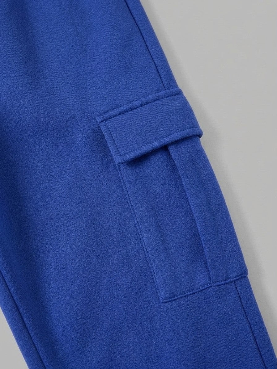 Schio Men's Varsity Jacket & Cargo Jogger Set — royalblue — bottomfabric