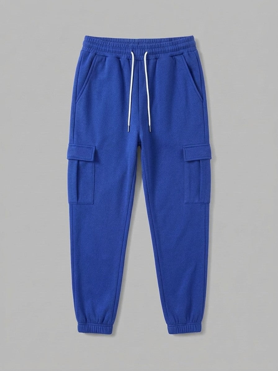 Schio Men's Varsity Jacket & Cargo Jogger Set — royalbluebottom — packshot