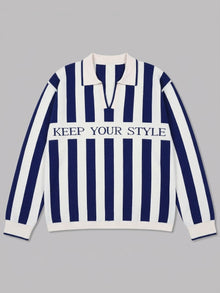 Scicli Men's Striped Johnny Collar Knit Polo