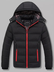 Senigallia Men's Check-Lined Hooded Puffer Jacket