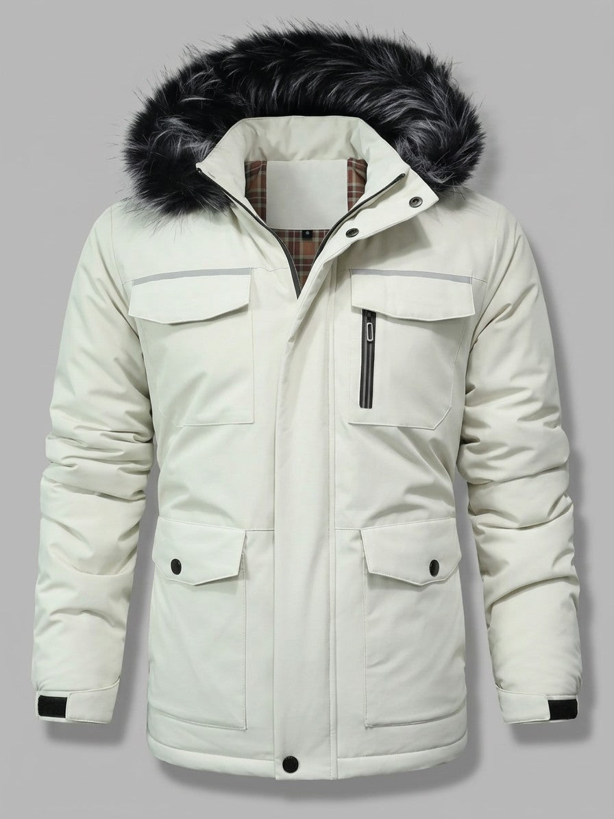 Sestri Men's Fur-Hooded Winter Parka — ivorywhite — packshot