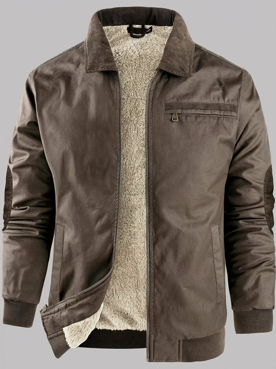 Sestriere Men's Sherpa-Lined Zip-Up Jacket — brown — packshot