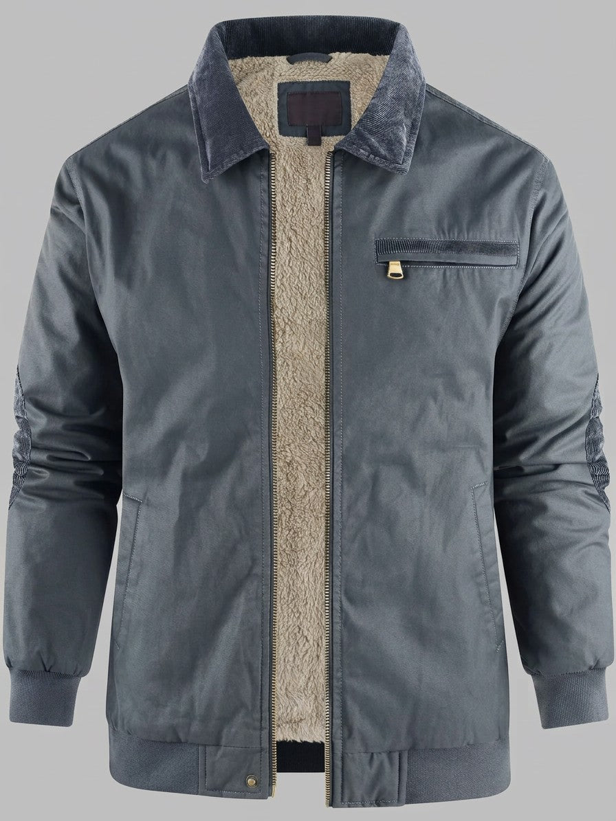 Sestriere Men's Sherpa-Lined Zip-Up Jacket — gray — packshot