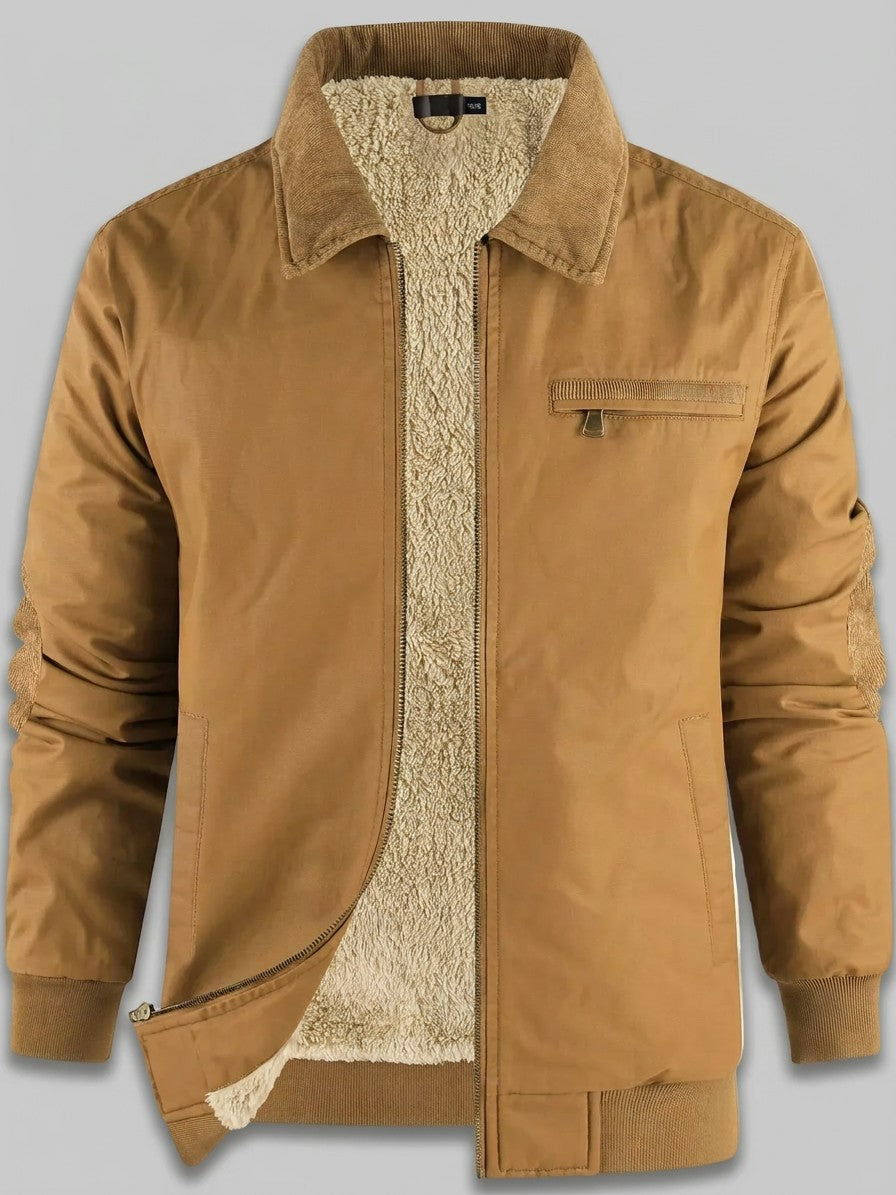 Sestriere Men's Sherpa-Lined Zip-Up Jacket — ochre — packshot