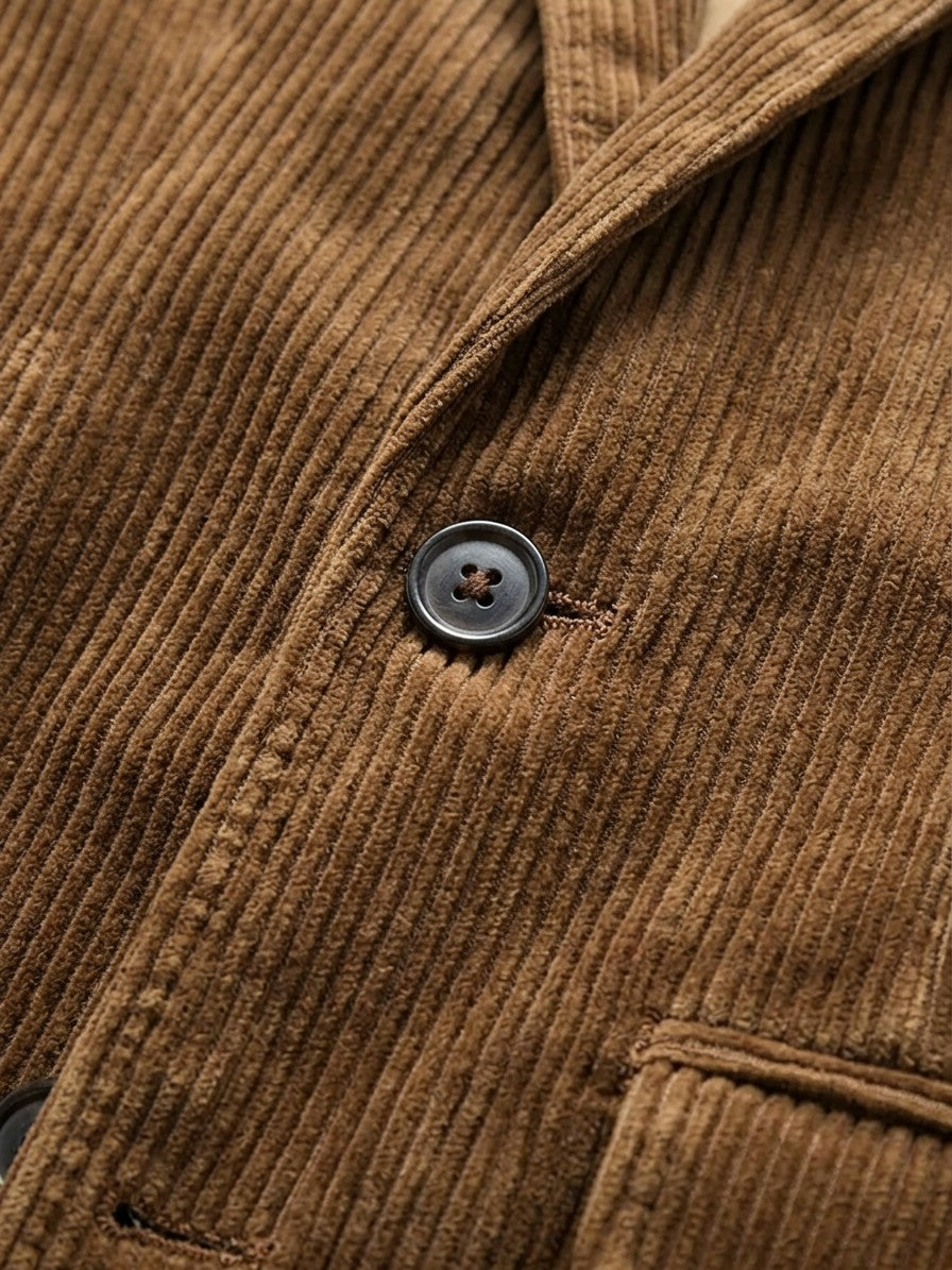 Siena Men's Corduroy Blazer — coffee — detail