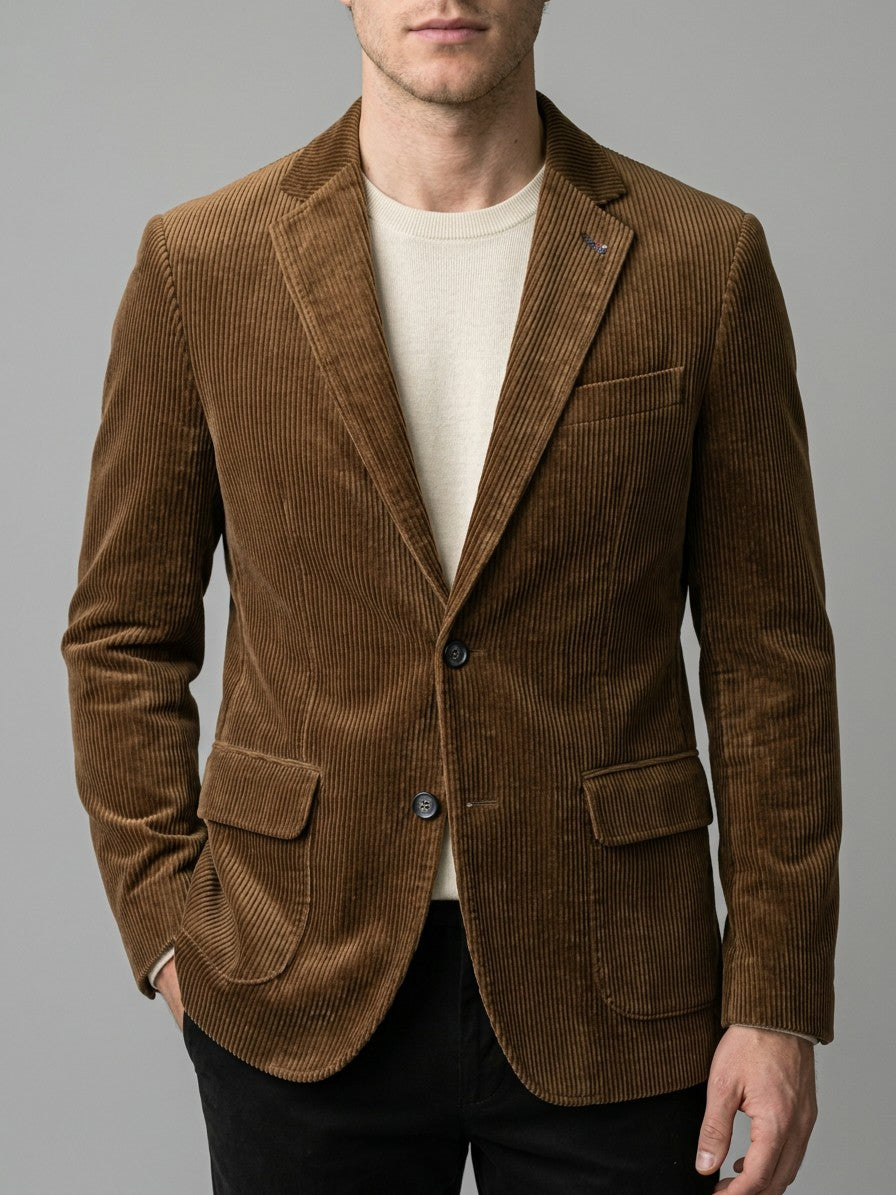 Siena Men's Corduroy Blazer — coffee — front